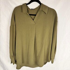 Adrianna Papell Olive Green Blouse
